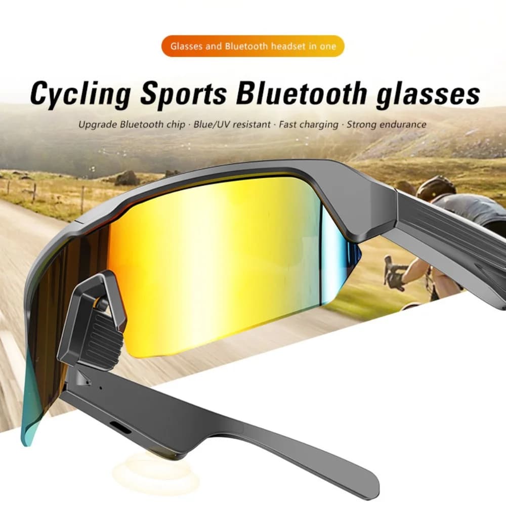 Occhiali Smart Bluetooth per Ciclismo e Corsa: Tecnologia Audio, Chiamate, Auricolari Remoti, Occhiali da Sole Sportivi, Musica per la Guida