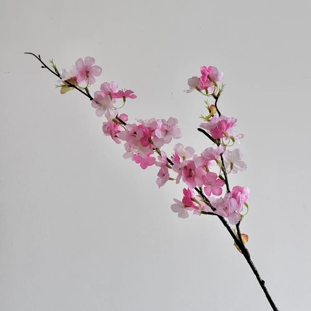 Fiori Artificiali di Sakura Rosa, Piante Finte Decorative in Seta, Rami Lunghi di Fiori di Pesco e Ciliegio Artificiali per Composizioni Floreali