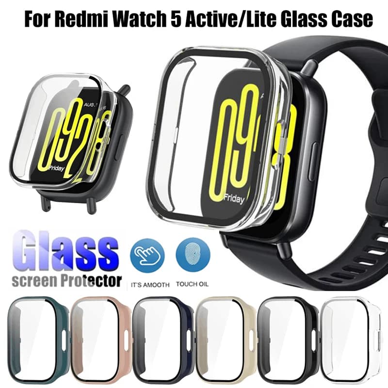 Vetro temperato + custodia per Redmi Watch 5 Protezione schermo attiva Custodia protettiva per paraurti per PC per Redmi Watch5 Lite Custodia antigraffio