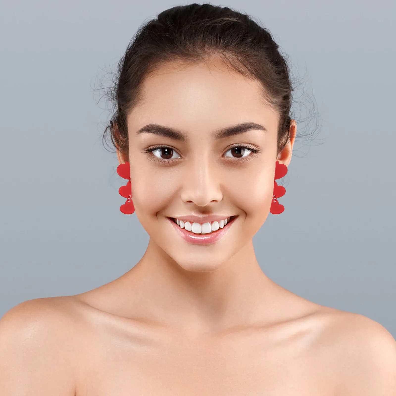 1 paio di orecchini a cuore da donna, alla moda, pendenti, gioielli di tendenza, accessorio per l'orecchio per feste, matrimoni, appuntamenti