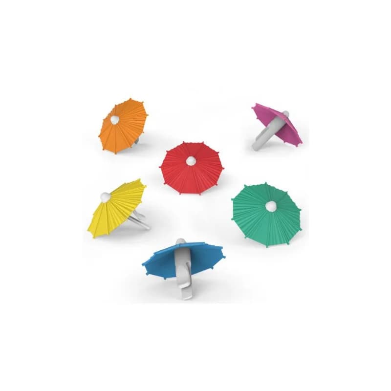 6 Ombrello creativo Ananas Bicchiere da vino Indicatore Ombrello in silicone Identificatore di bicchiere da vino a forma di ombrello Tazza di ananas in silicone Identi Dende