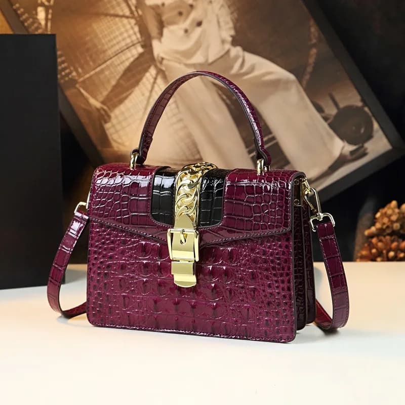 Nuova borsa da donna 2026 in pelle con motivo coccodrillo, borsa a tracolla, piccola borsa a spalla
