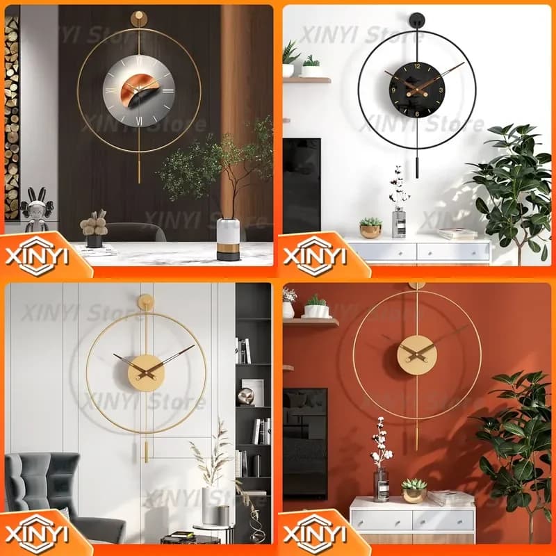Luxury Aesthetic Wall Clocks for Modern Bedrooms Minimalist Round Wall Watch for Restaurant Nordic Reloj De Pared Ornaments