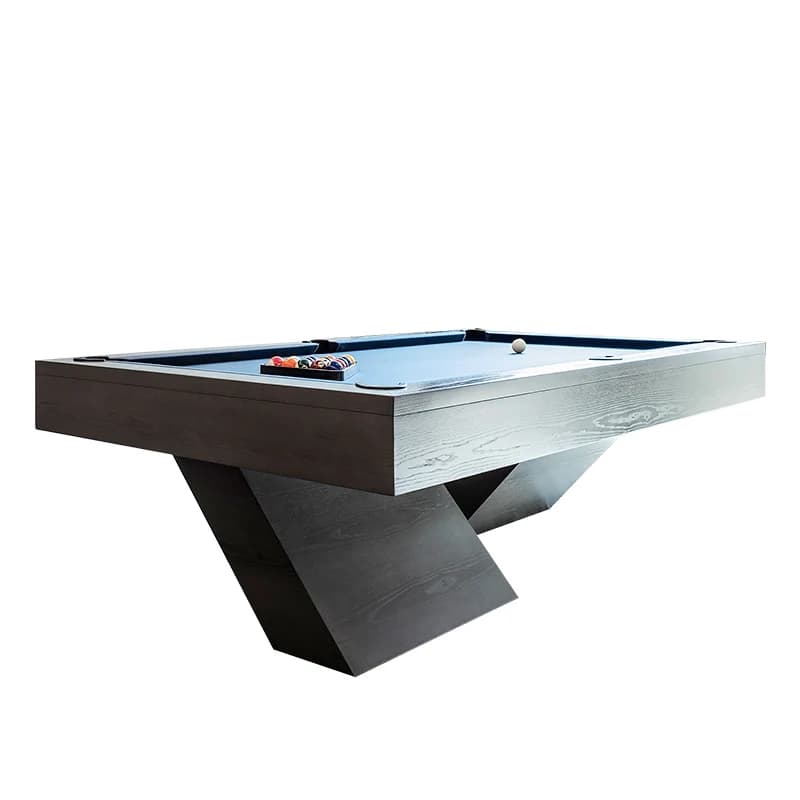 Solid Oak Wood Modern Professional Pool Table Customizable Slate Cushion Real Leather Pockets Cue Accessories