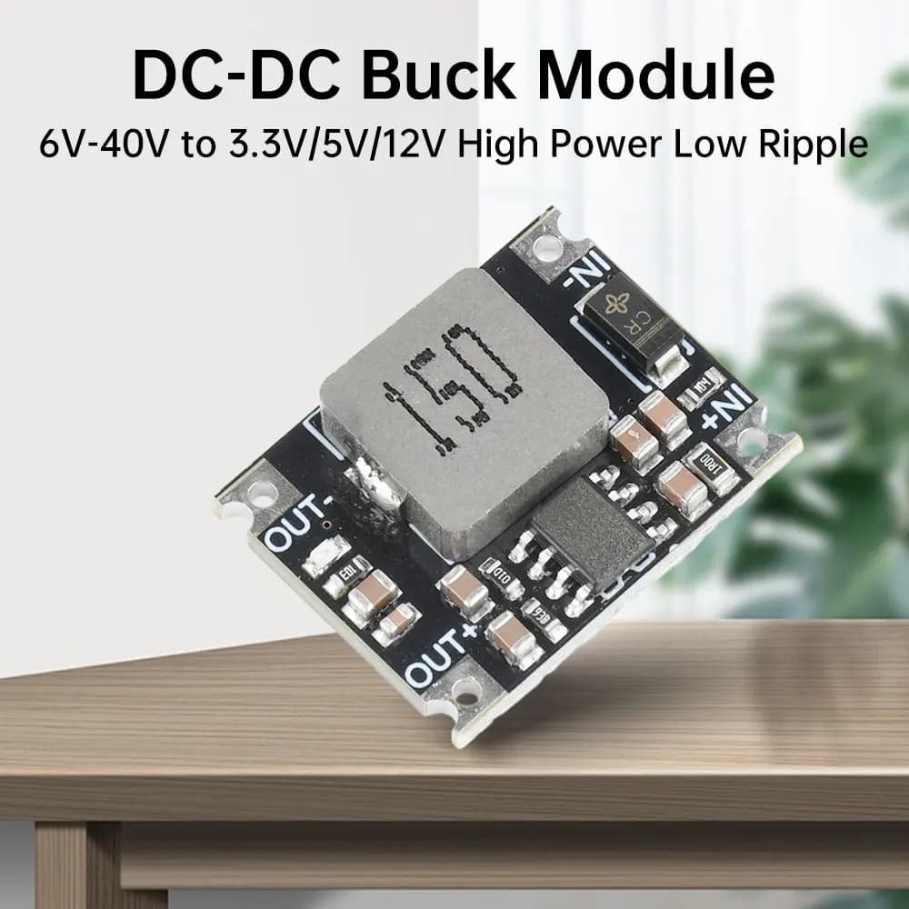 DC-DC buck power module Adjustable buck converter from 6 V-40 V to 3,3 V 5 V 12 V 5 A Short circuit and temperature overload protection