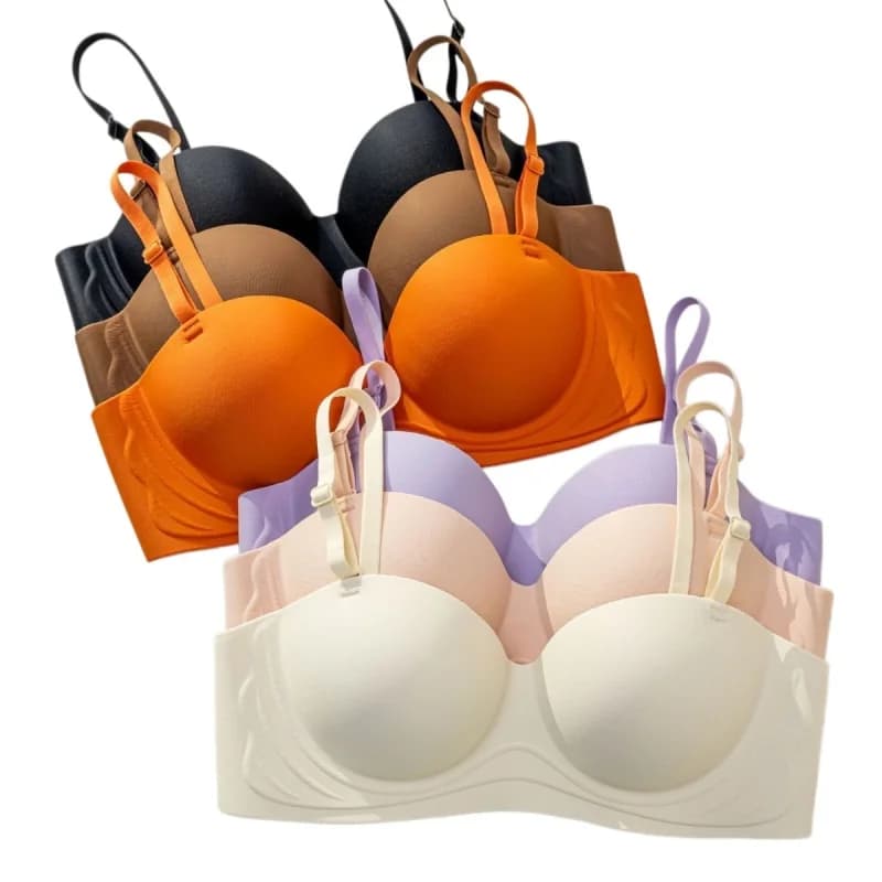 Reggiseni Push-Up Donna 1/2 Coppa Intimo Sexy Lingerie Tinta Unita Senza Ferretto Multiuso Demi Bra Comodo Traspirante S-XL