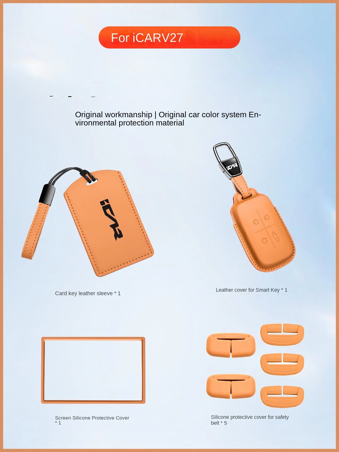 Custodia per chiave Chery iCar V27 con NFC, cover a fibbia, accessori di modifica, elenco completo per interni
