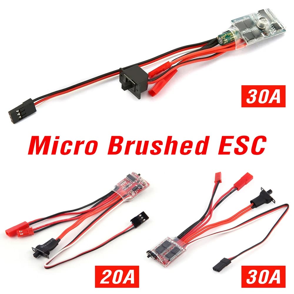 Micro ESC 20A 30A Spazzolato ESC RC ESC Regolatore di Velocità Elettrico 2S 4 ~ 8v per FAI DA TE Mini 1/16 1/18 1/24 RC Auto Barca Serbatoio con Freno