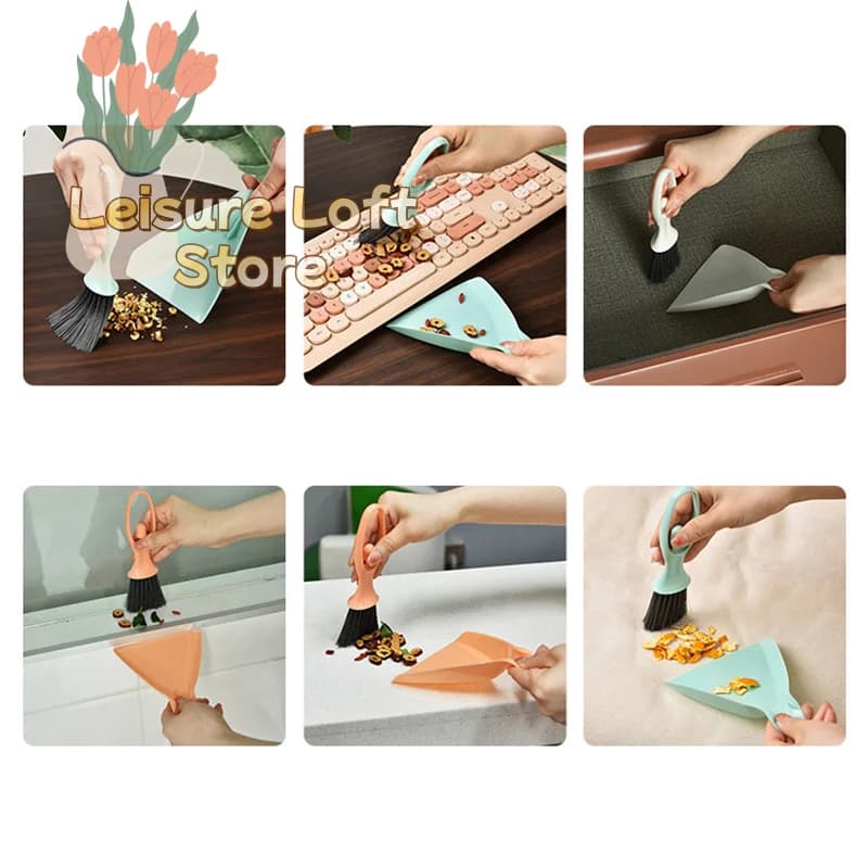 Set Mini Paletta and Cleaning Brushes Desk, Keyboard, Drawers and Angles - Home Cleaning Tools