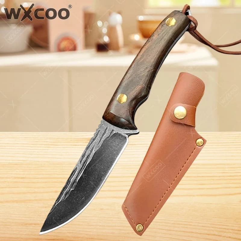 WXCOO Coltello da Cucina Giapponese Professionale, Coltelli e Accessori da Chef, Coltelli da Disosso Artigianali, Coltello per Frutta, Coltello da Macellaio