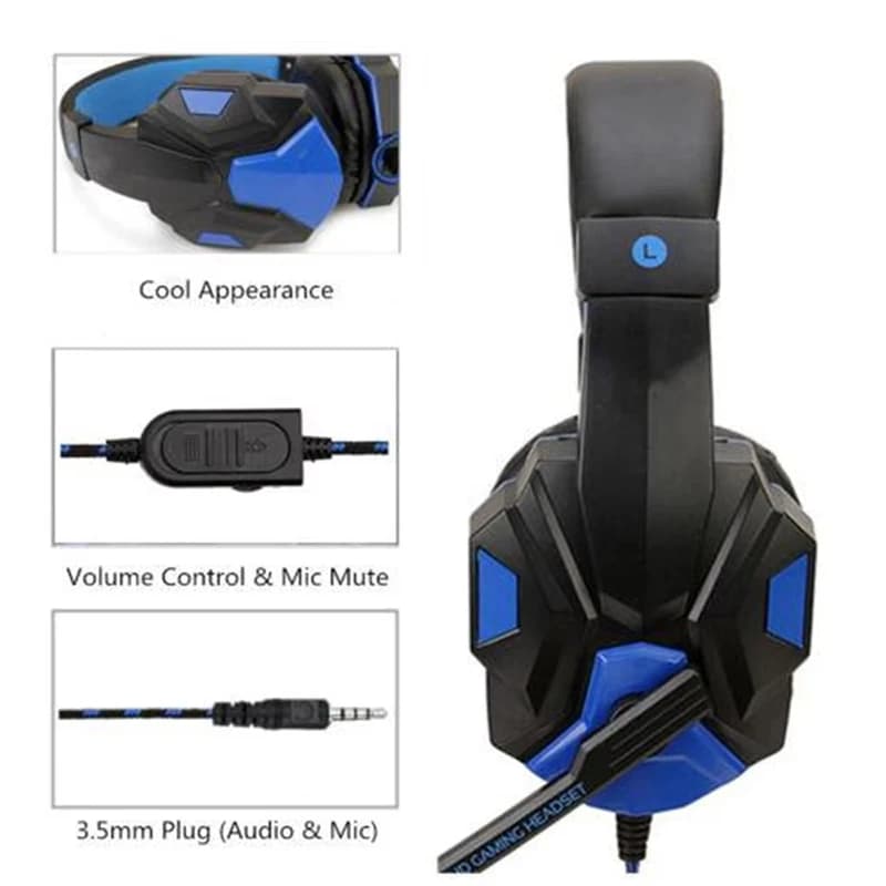 Gaming Headphones 3.5mm Wired PC Bass Stereo Gamer Headset Phone Laptop Earphone Helmet With Microphone For PS4 Xbox One Switch