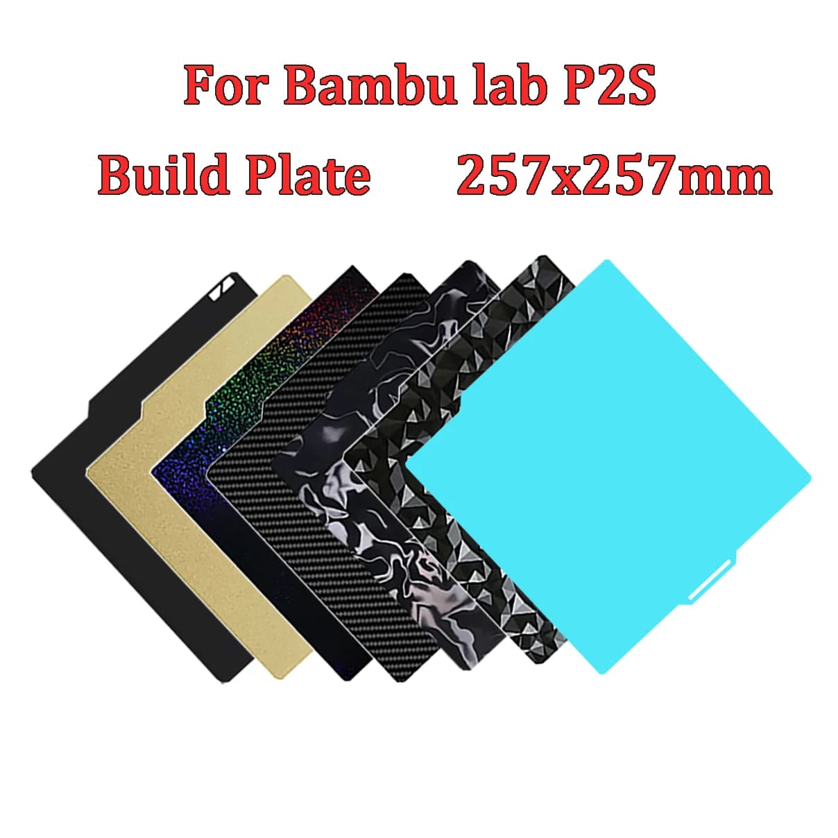 Piastra di stampa testurizzata PEI 257x257 H1H PEY PEO in acciaio armonico per Bambu Lab P2S, P1S, X1C, P1P Hot Bed