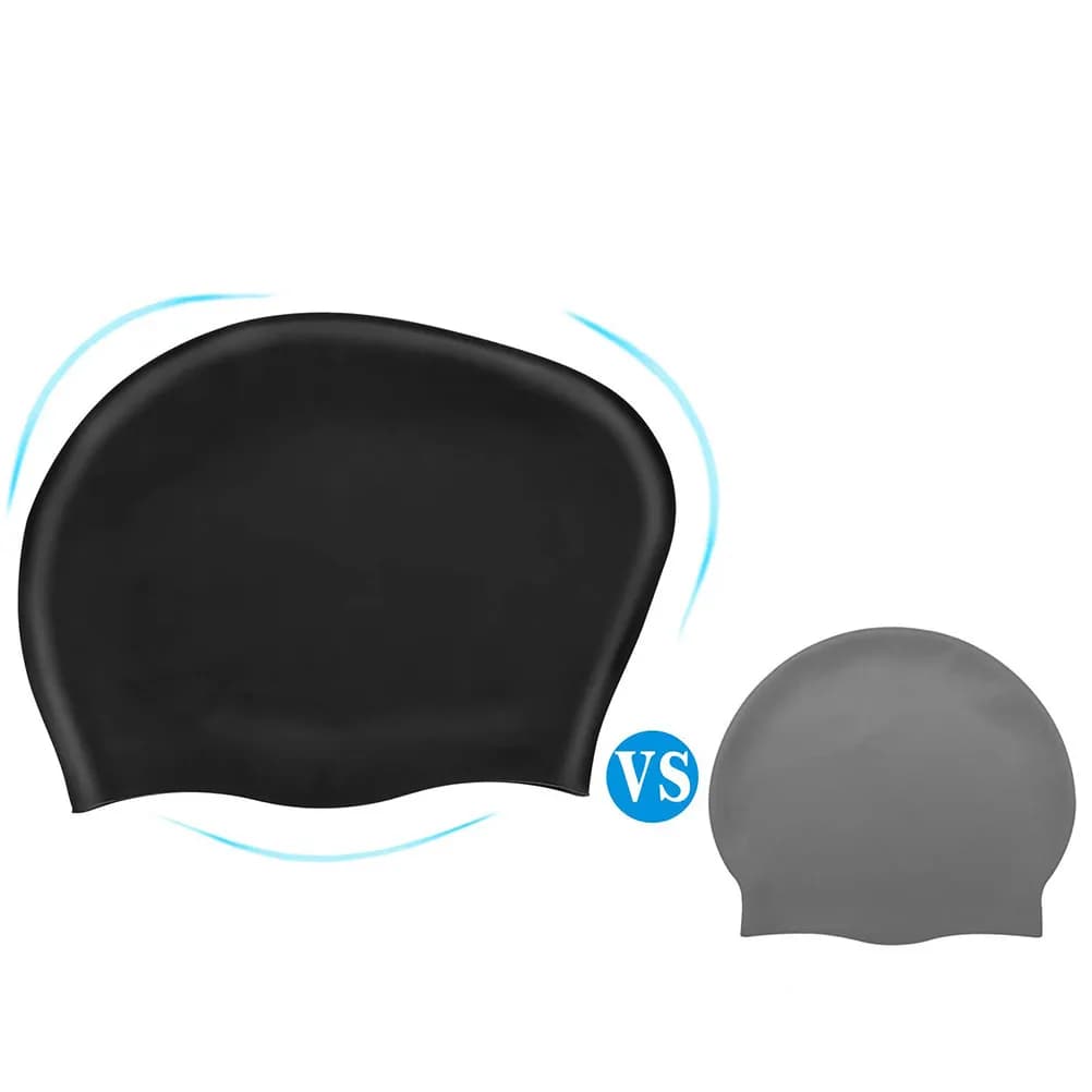 1 Piece Swimwear in Silicone Waterproof Elastic Light Hair Protection Black Women's Long Hair