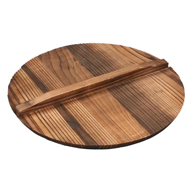 32cm Round Solid Fir Wood Detachable Pot Lid Household Cover for Frying Pan Firewood Stove