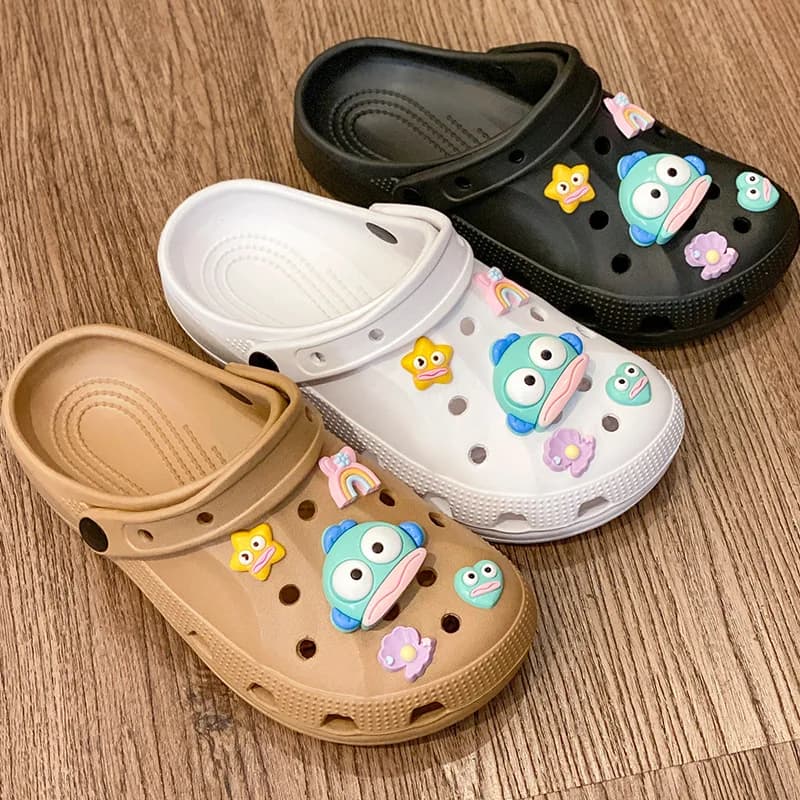 Sandali con plateau da donna, stile influencer, alla moda, con design animato, versatili, per studentesse, con punta chiusa, da spiaggia