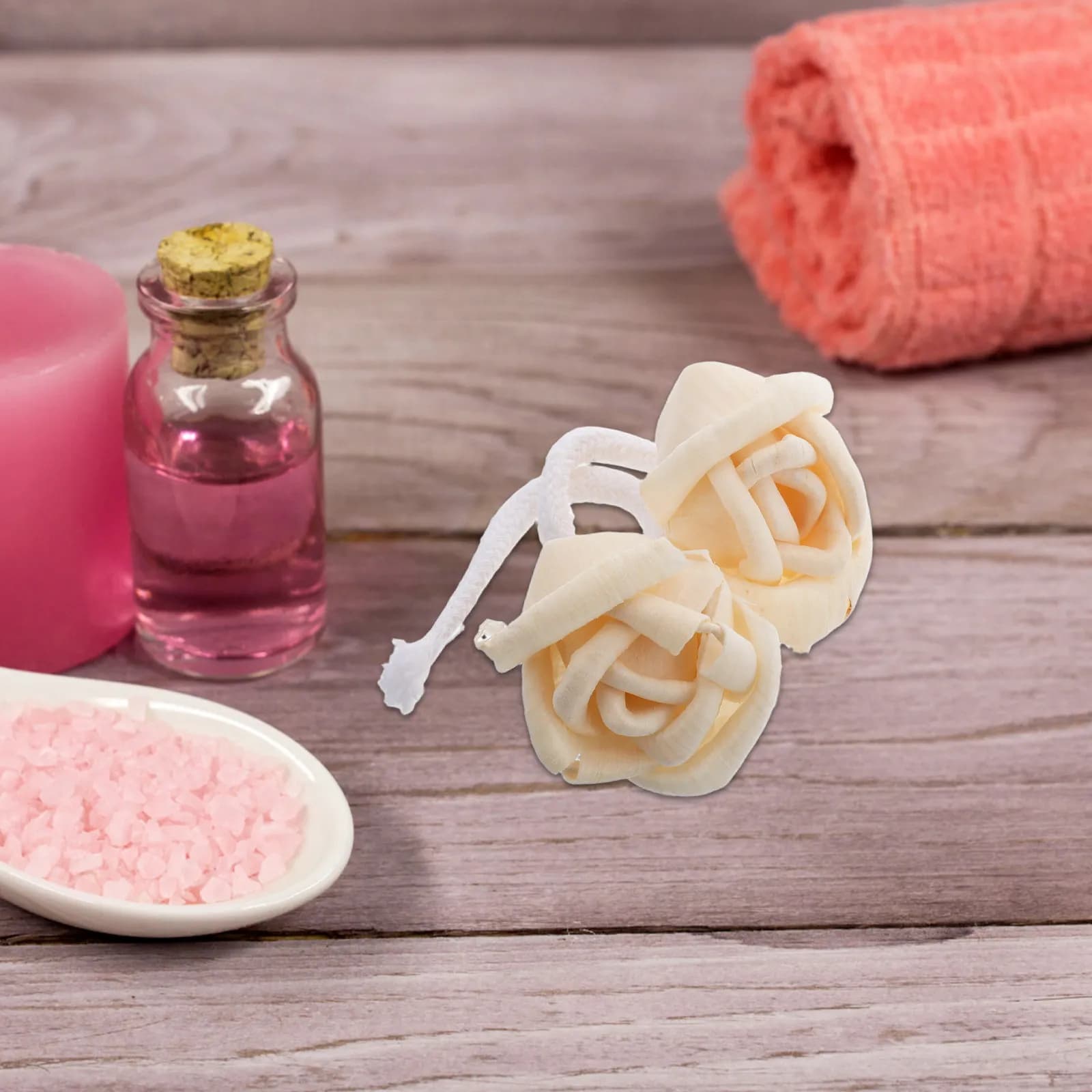 2 Pezzi Diffusore di Aromi in Legno con Fiori Misti, Ricarica Decorativa con Corda, Profumazione Naturale per Casa e Ufficio, Essenziale per il Relax