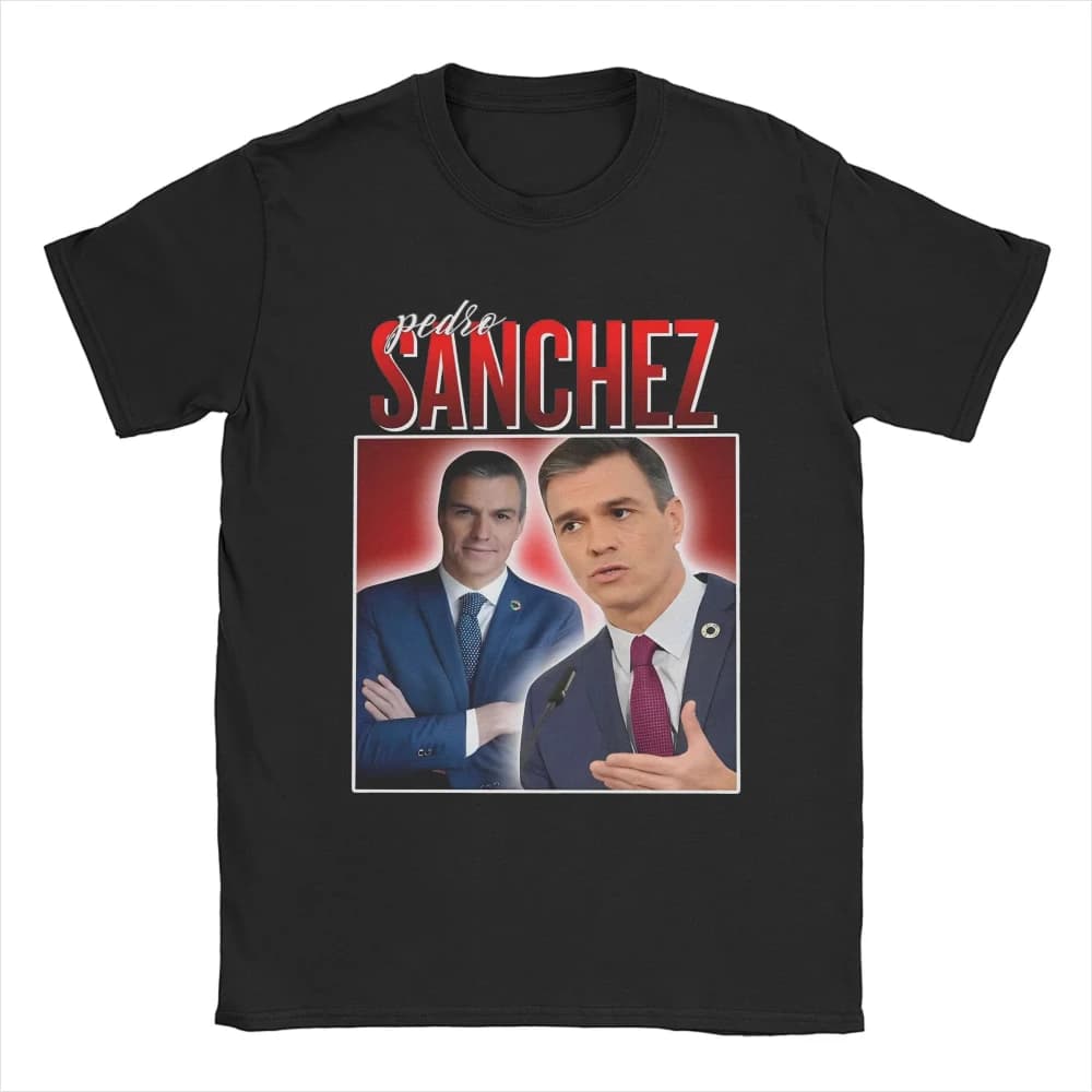 T-shirt da uomo Pedro Sanchez Spagna PSOE Humor Cotton Tee Manica corta Perro Sanxe Sanche Dog T-shirt Girocollo Merchandise Idea regalo
