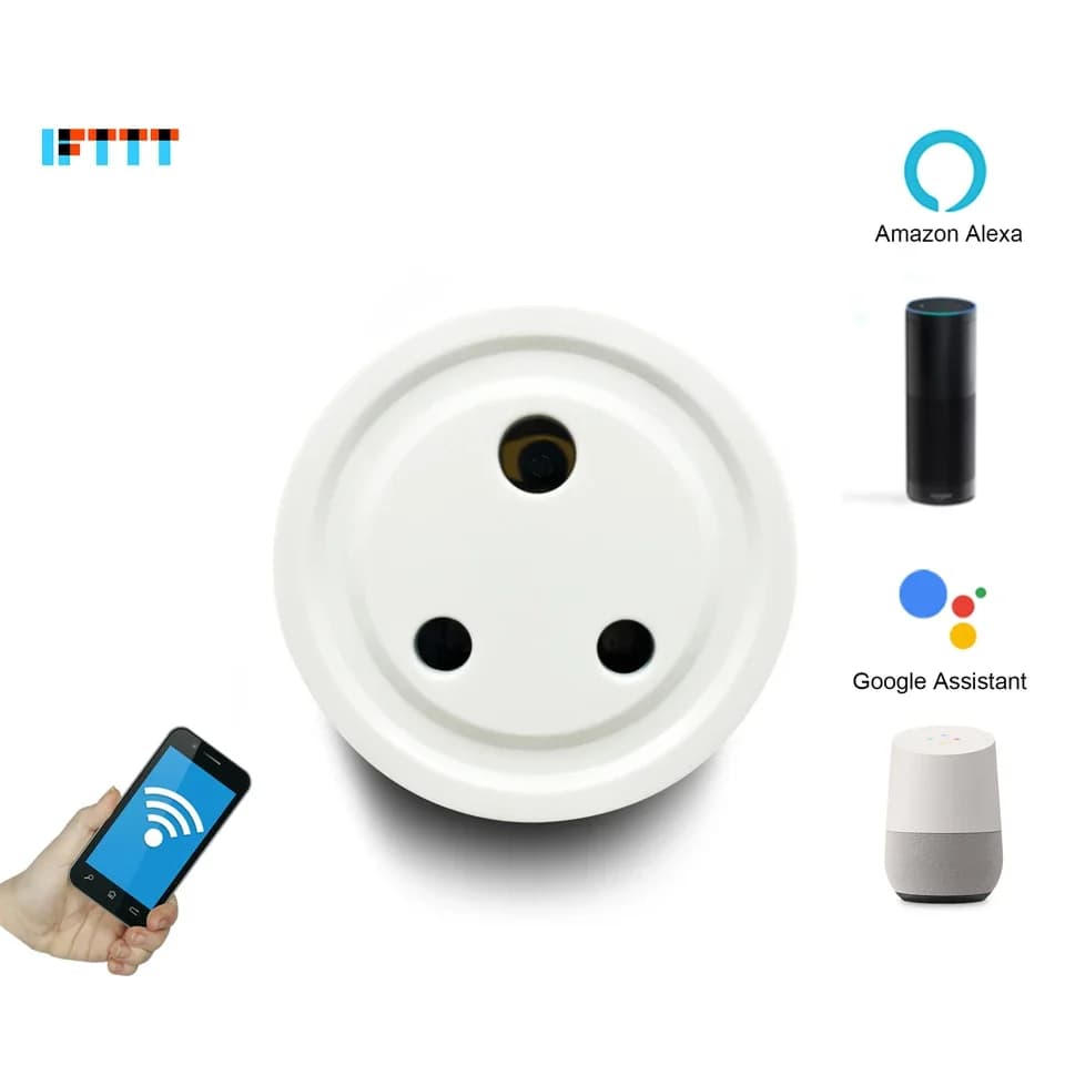 India Round 3 pin Wi-Fi WiFi Smart Socket presa adattatore adattatore per Alexa Echo Google Assistant Homekit Mini IFTTT