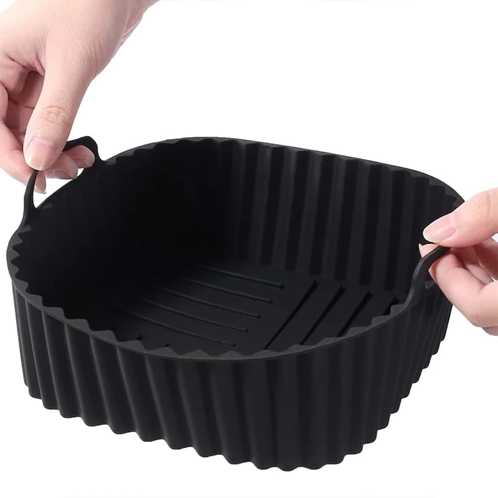 Per friggitrice ad aria Forno Forno a microonde Accessori per friggitrice ad aria Fodere in silicone per friggitrice ad aria Tappetino per cestino antiaderente riutilizzabile quadrato