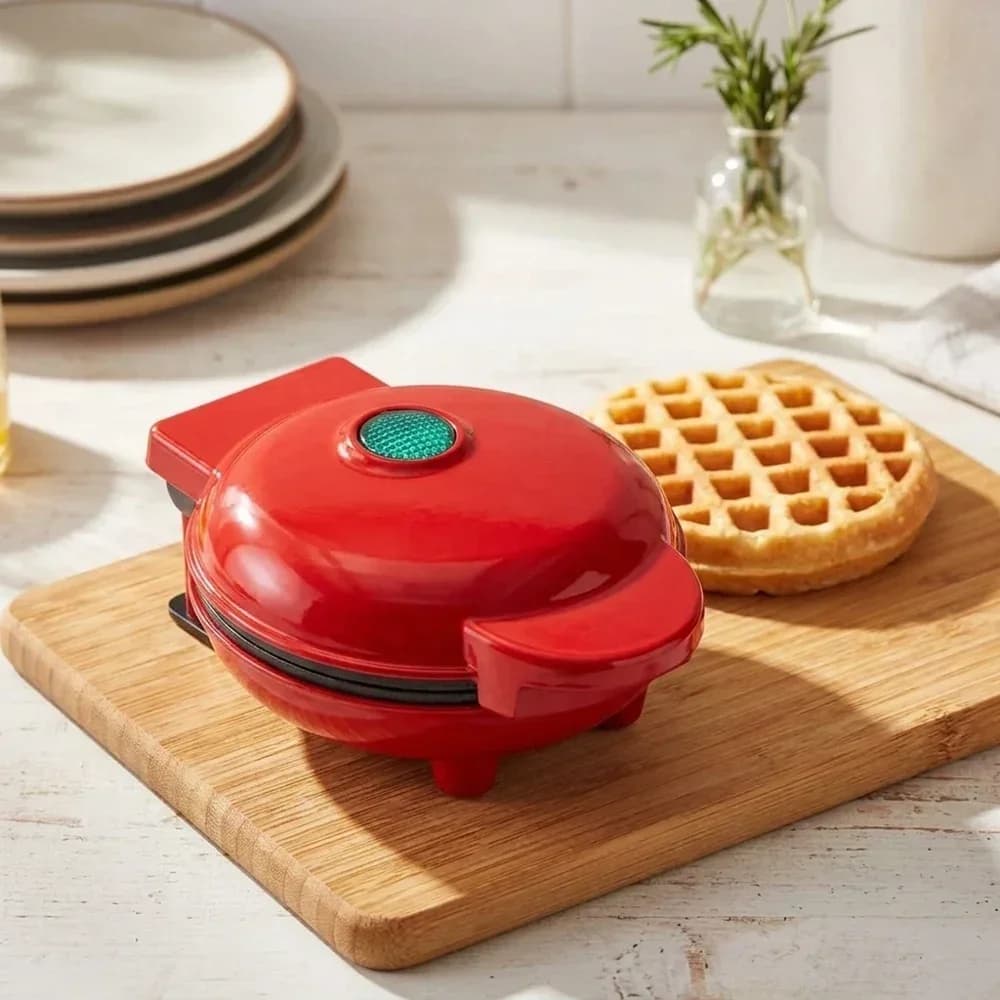 Mini Piastra Elettrica 2-in-1 a Forma di Cuore 110V per Waffle e Pancake, Antiaderente, Compatta, Portatile, Riscaldamento Rapido, per Colazione