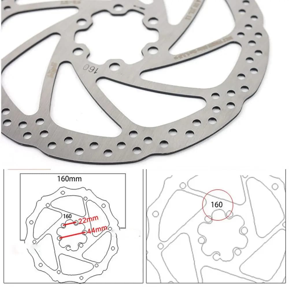Acciaio inossidabile Road Cruiser 203mm/180mm/160mm/140mm Rotore Freno a disco Ruota posteriore Parti di ricambio Accessori per biciclette