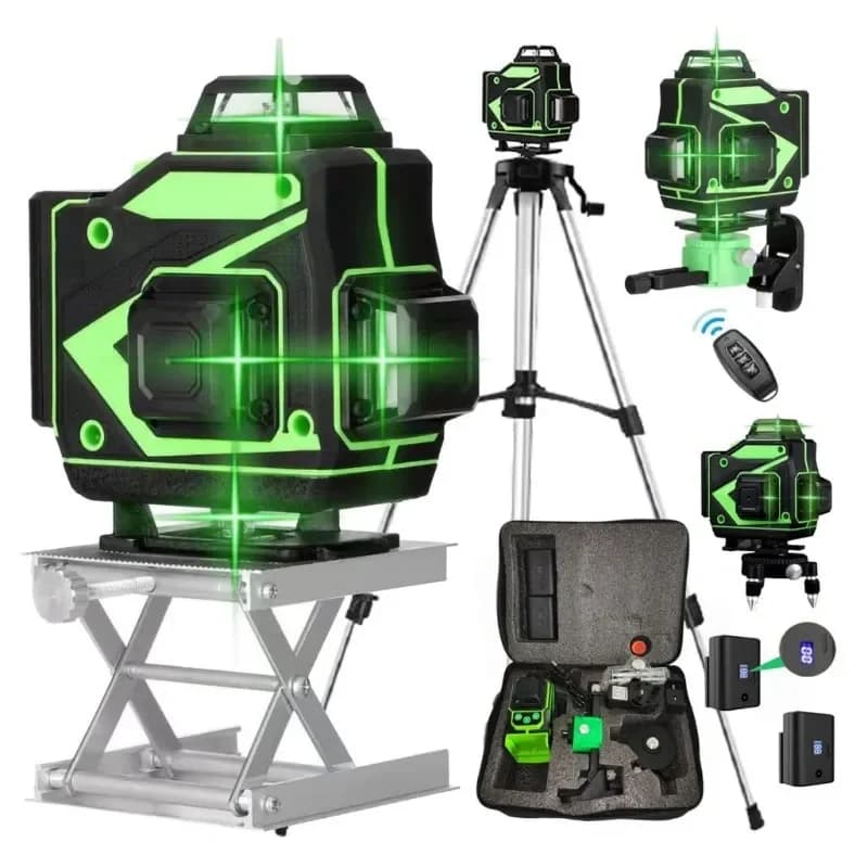 Livella Laser Verde a 16 Linee, Proiettore di Livella a Linee per Pareti e Pavimenti, per Esterni, Alta Precisione, Mini Proiettore Laser