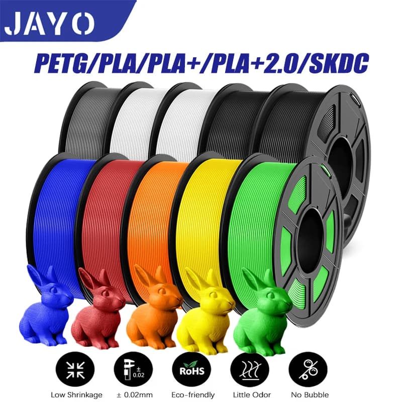 JAYO 10 rolls pla plus/petg/pla+2.0/skdc Multicolor 3d Filament Print 1,75 mm FDM 100% without bubbles for 3D printer materials