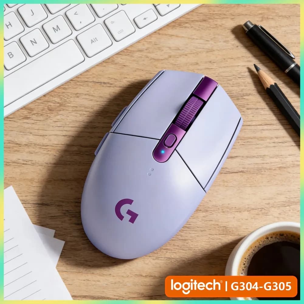 Logitech G305 Wireless LIGHTSPEED Mouse, 12000 DPI HERO Sensor, 6 Custom Buttons, 250H Battery, 99G, Competitive PC Mac Gaming