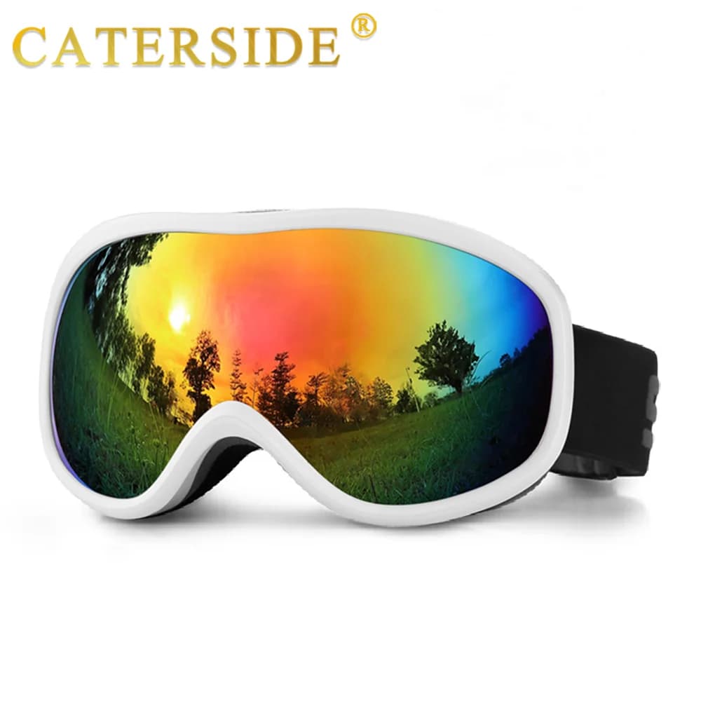 CATERSIDE Nuovi Occhiali da Sci Antivento con Lenti a Doppio Strato Antiappannamento Protezione UV400 per Uomo e Donna Occhiali da Sci per Sport Invernali