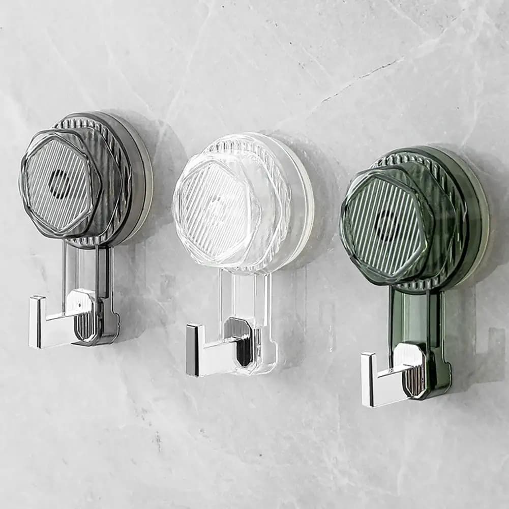 Gancio di stoccaggio gancio a ventosa resistente senza perforazione riutilizzabile gancio a forma di J a parete salvaspazio per cucina da bagno muslimah