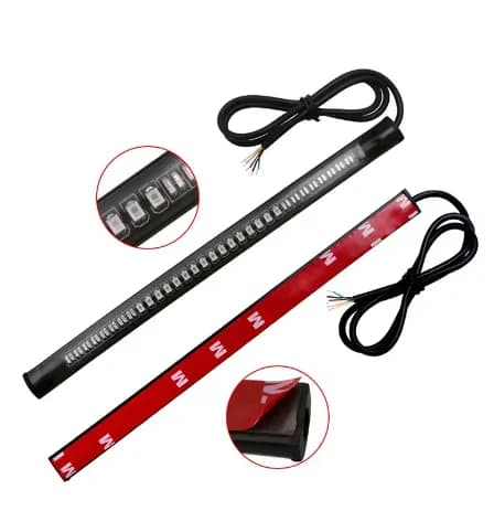 Set HL 1 Barra Luminosa Flessibile a 48 LED per Moto, Striscia Luminosa Posteriore, Indicatore di Direzione, Luce di Stop e Freno per Uso Fuoristrada