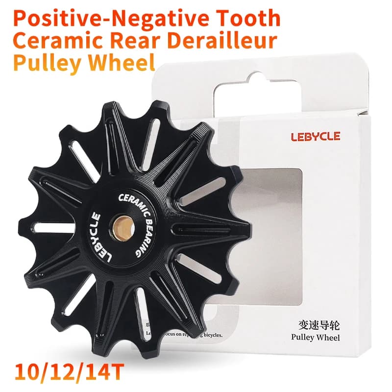 Puleggia universale per deragliatore bici con cuscinetto ceramico, denti positivi e negativi per deragliatore posteriore MTB e bici da strada, ruote 12T 10T/14T
