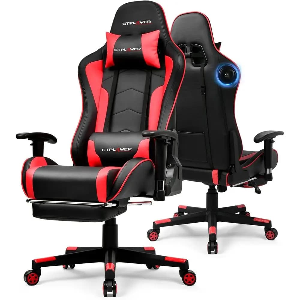 Sedia da gaming, sedia da gamer con Bluetooth e schienale regolabile, sedie da computer con altezza seduta regolabile e braccioli 3D, videogiochi