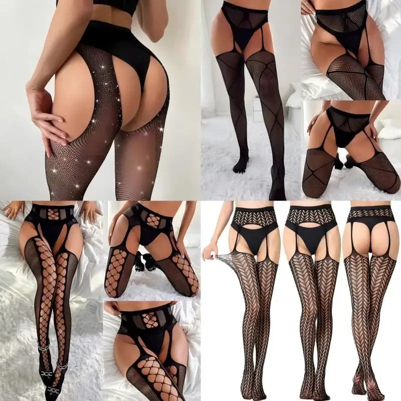 Nuove calze autoreggenti sexy reggicalze per collant calze a rete da donna vedere attraverso collant trasparenti sul cavallo collant