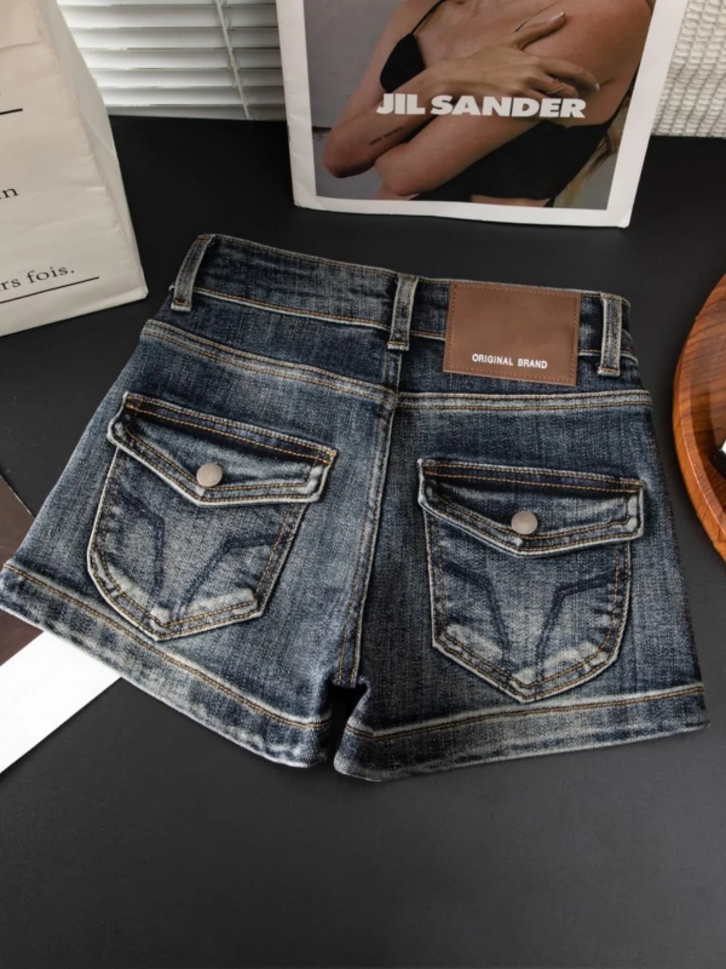 High Waist Flared Straight Leg Denim Shorts Women's Summer Slimming Butt Lifting Hot Pants Tight Fit Cotton Blend Jeans Shorts