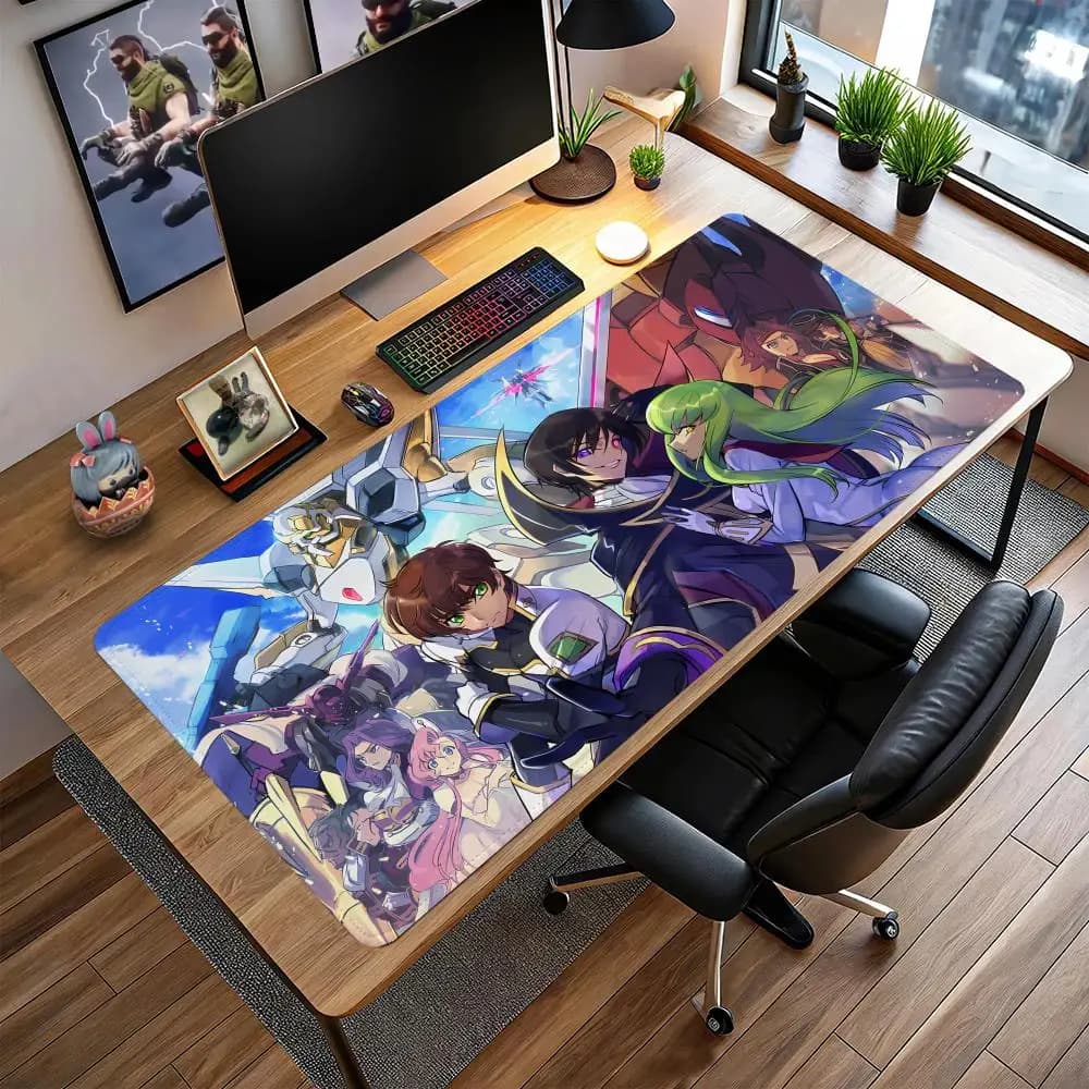 Tappetino per mouse Code Geass Tappetino da gioco grande, tappetino da scrivania esteso, tappetino per mouse anime personalizzato, tappetino per mouse RUB, superficie antiscivolo