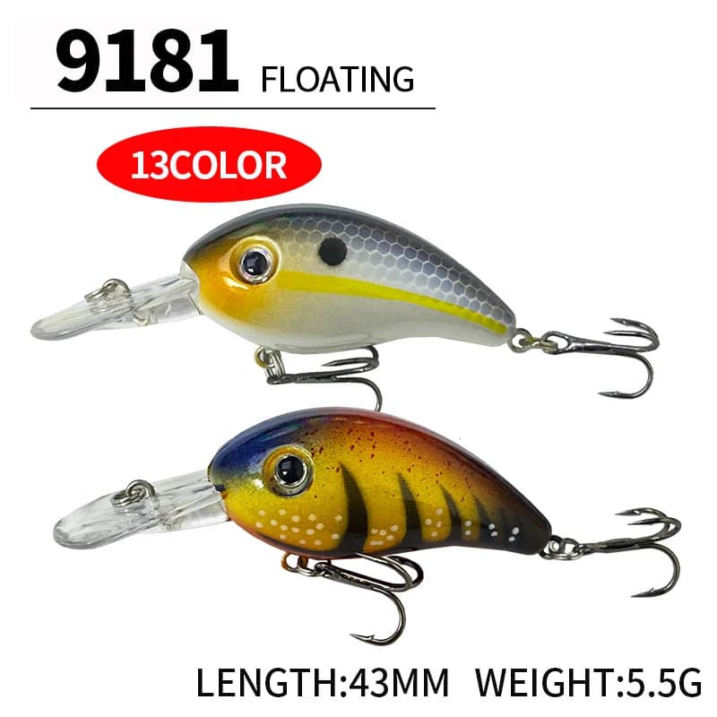 Micro Crankbait 43mm 5.5g Floating Mini Hard Bait Fishing Lures Isca Pesca Wobblers Artificial Perch Bass Pike Fish Tackle