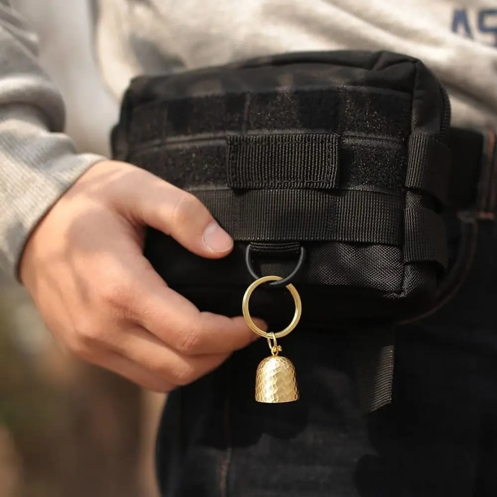 Brass Pendant Wind Chime Hanging Ornament Clear Sound Feng Shui Bell Crafts Camping Decor Wind Bell Keychain for Cycling
