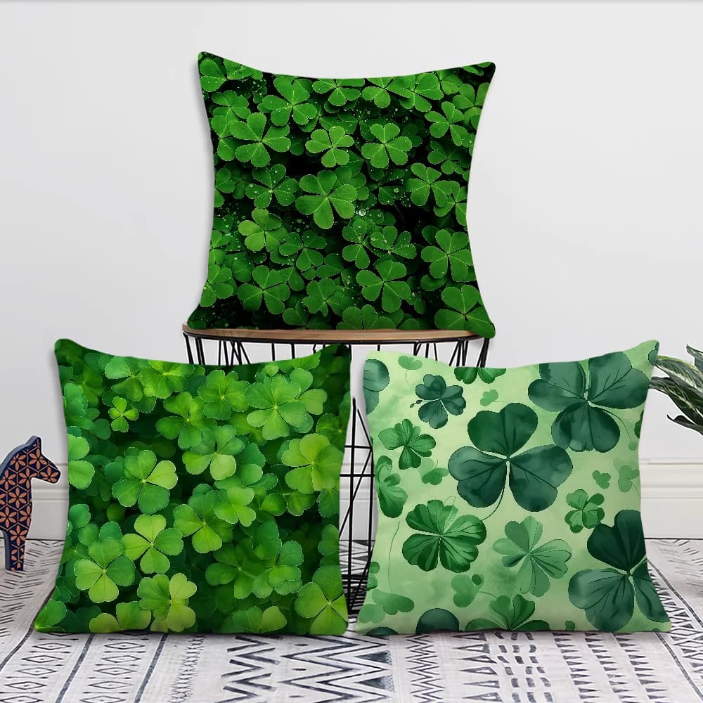 Lucky Four-Leaf Clover cushion cover For Pillow Printing Sofa Decoration Home Car Room Coffee Shop Office Nordic Simplicity