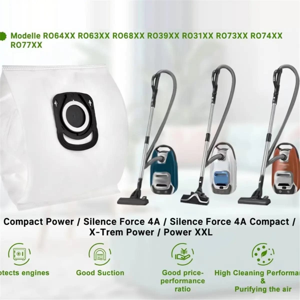 ABKB Per X-Plorer Serie 75 S+ / Serie 70+ / Serie 240+, RR8497WH ZR200520, Accessori per aspirapolvere Sacchetto per la polvere