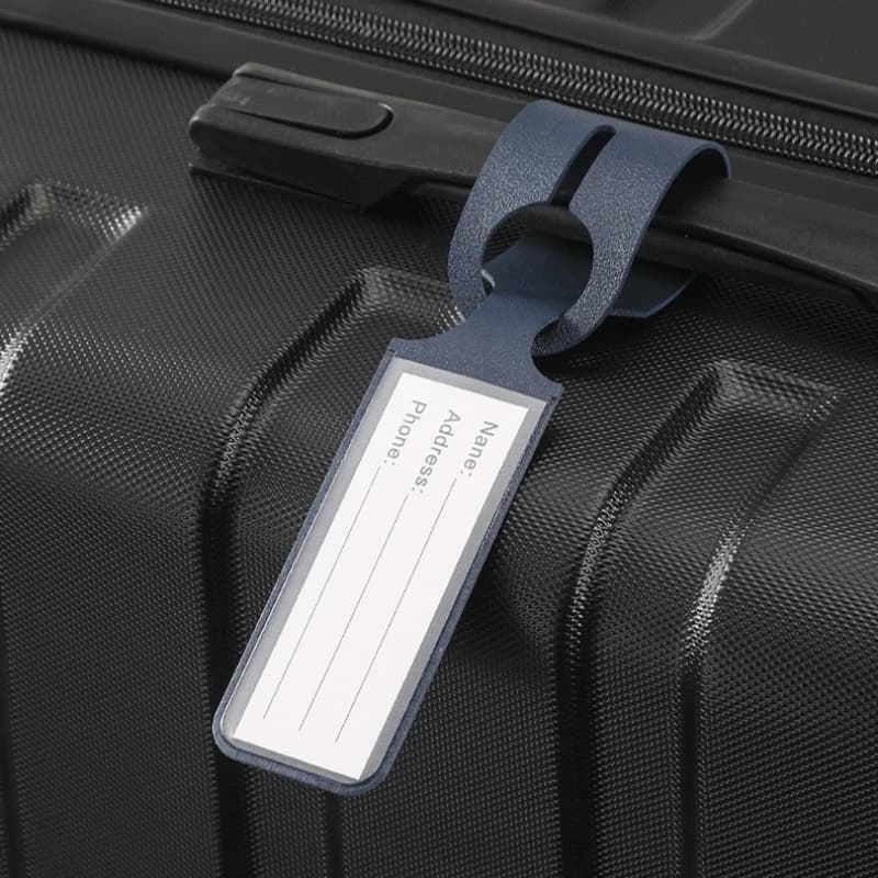 1PC Etichetta per bagagli in pelle PU Stile lungo Bagagli Valigia Borsa ID Nome Addres Titolare Etichette d'imbarco Etichetta portatile Accessori da viaggio