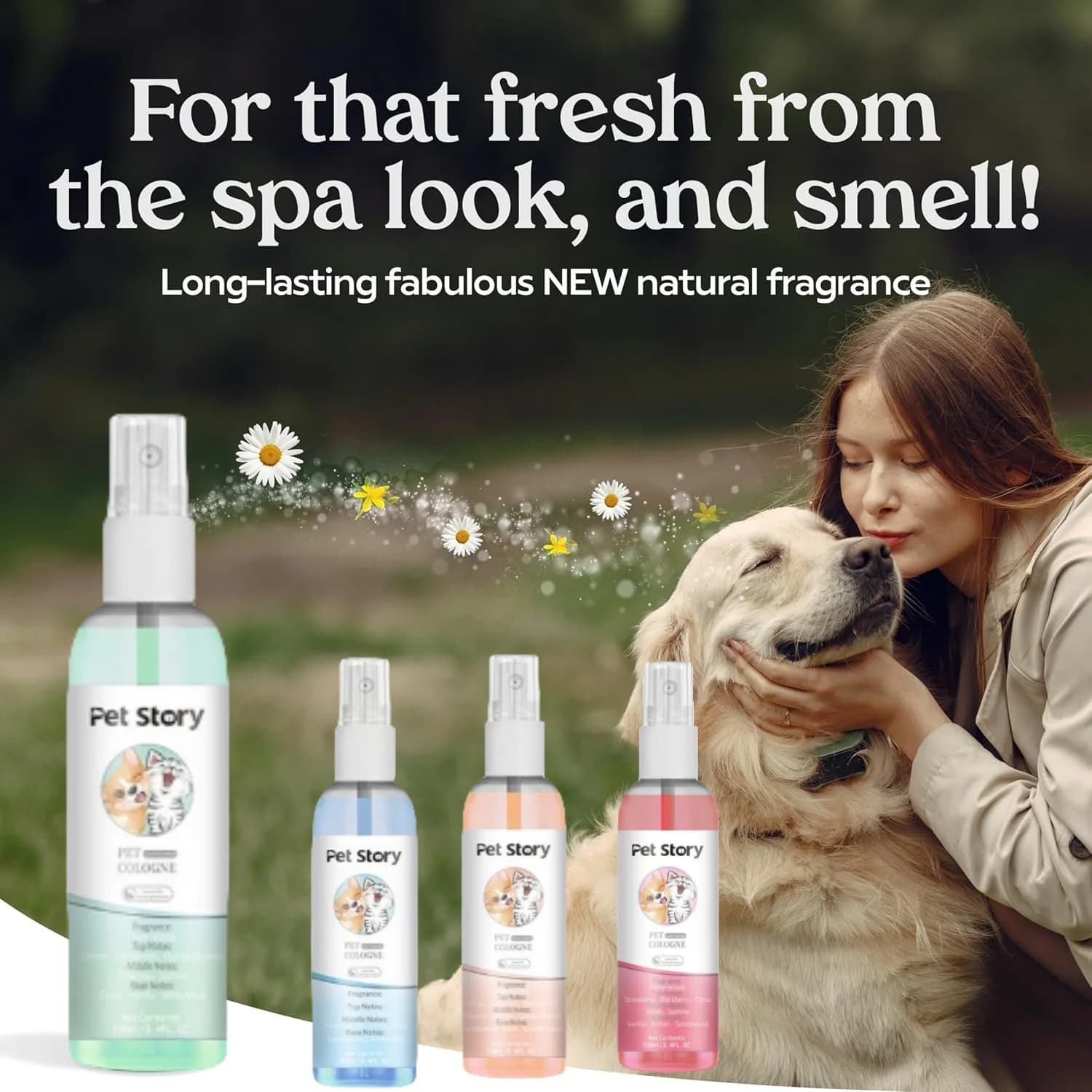 Profumo deodorante spray per cani spray per toelettatura premium per cani - Spray per colonia per cani Spray per cani a lunga durata - Profumo spray per cani Lon