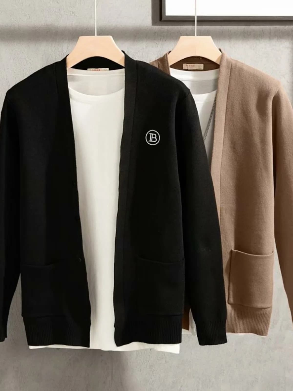 Spring Autumn Knitted Jacket Men's Casual Retro Korean Style Slim Fit Versatile Open Cardigan Sweater Top Trendy Youth Polyes...