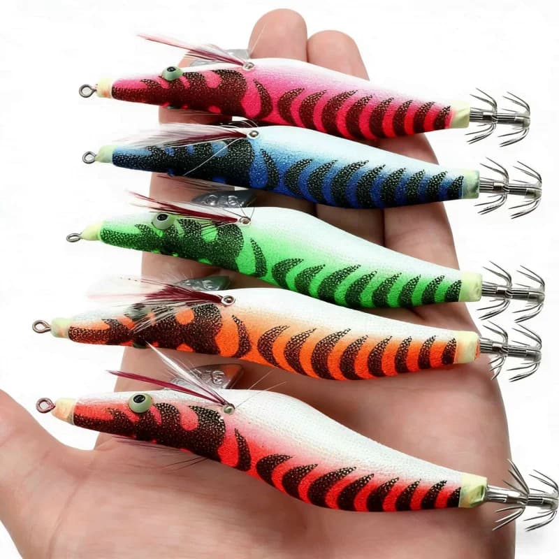Artificial Esca Bionica a Forma di Calamaro/Gambero 80mm 95mm 110mm with Large and Bright Eyes, I love to Umbrella, for Sea and Freshwater Fishing, Universal bait