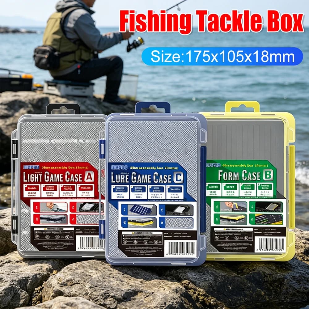 Porta Ganci da Pesca Portatile Impermeabile, Scatole per Esche e Ami da Pesca con Scomparti Antiurto e Divisori Regolabili, Accessori per Attrezzatura da Pesca