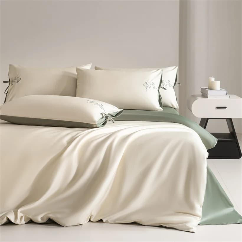 Dreamreal 100% Egyptian Cotton Beddingt Set with Duvet Cover Bed Sheet Embroidered Pillowcase Queen King Double Size Bed Linen