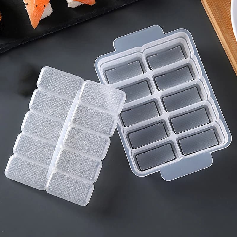 5/10 griglie stampo per palline di riso sushi scatola di immagazzinaggio a pressione antiaderente strumento per il pranzo cucina di casa fai da te stampi Onigiri trasparenti