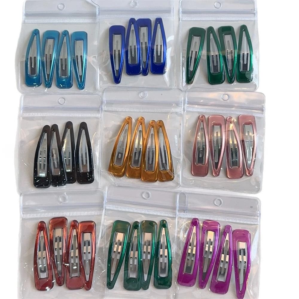 4/set di nuovi accessori per capelli con clip alla moda per forcina BB con goccia d'acqua cava colorata gelatina trasparente per le donne