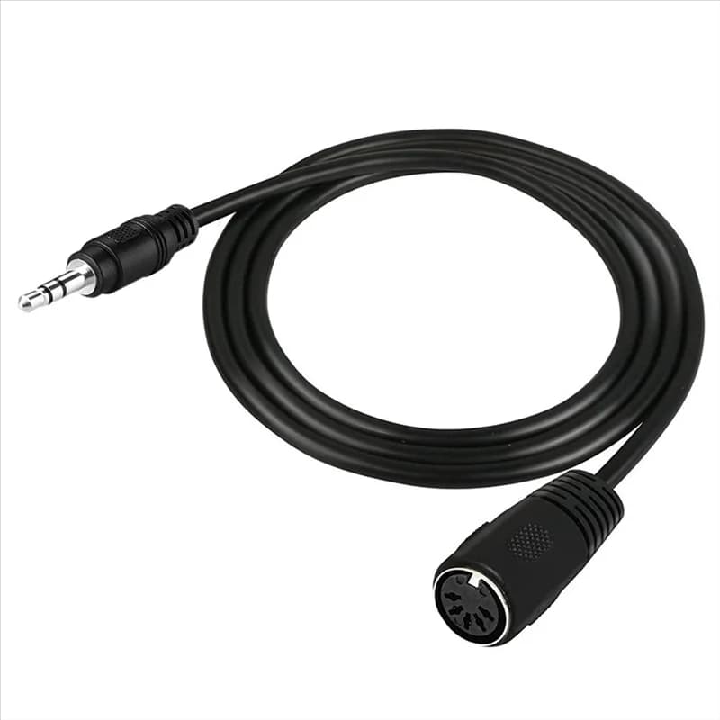 Cavo AU61-DIN da 50 cm con connettore DIN a 5 pin femmina a jack stereo da 3,5 mm maschio per smartphone, adattatore AUX per cuffie.
