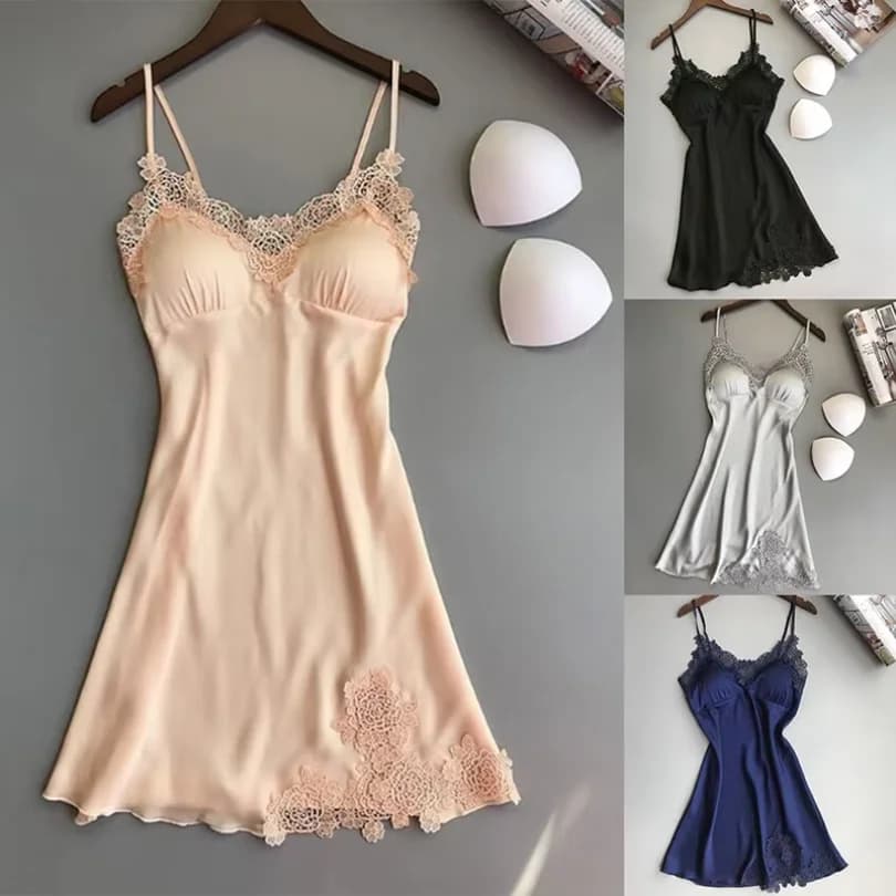 Pigiama sexy da donna in seta, camicia da notte con bretelline, vestaglia sottile in seta ghiaccio primaverile ed estiva, abito da notte in raso per casa